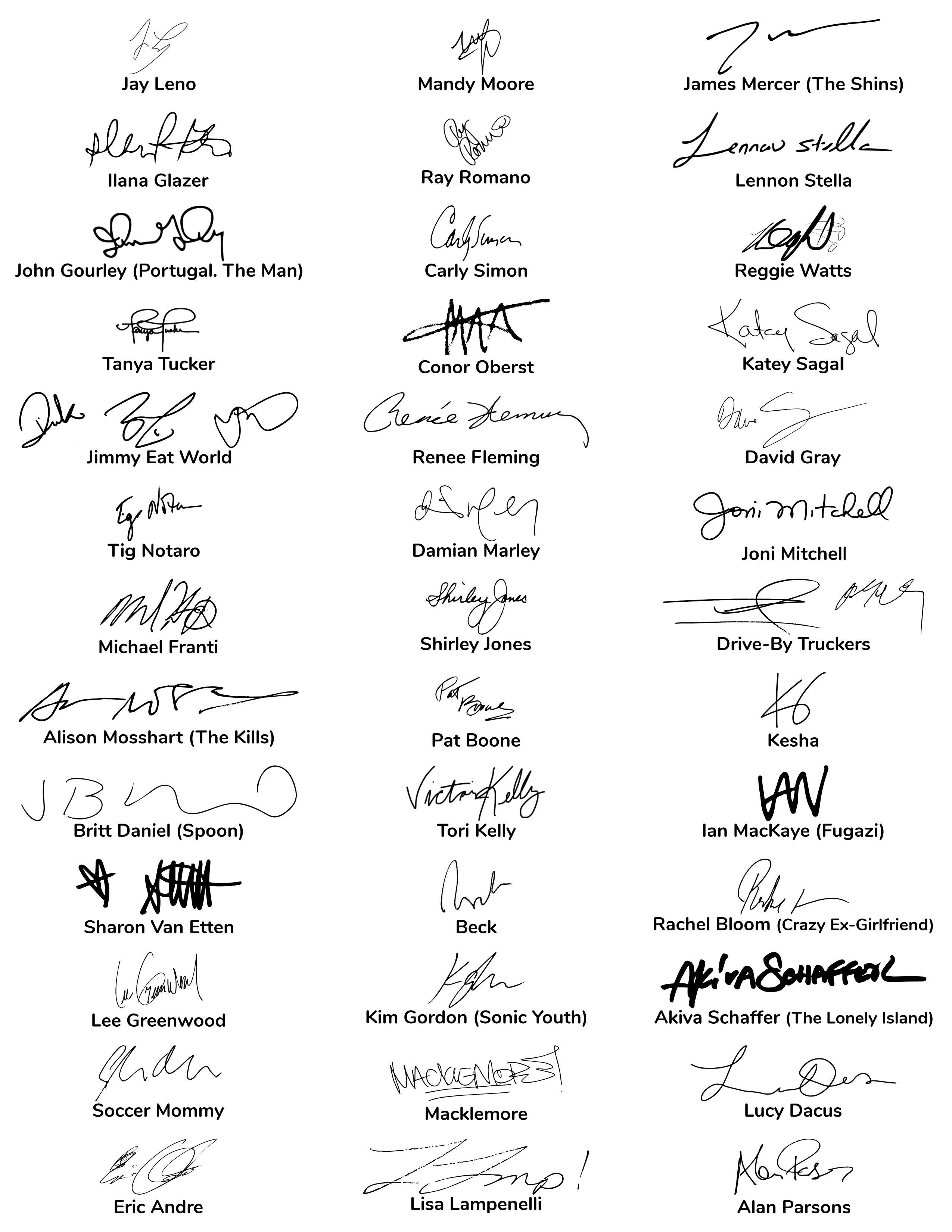 Artists' Signatures Page 2